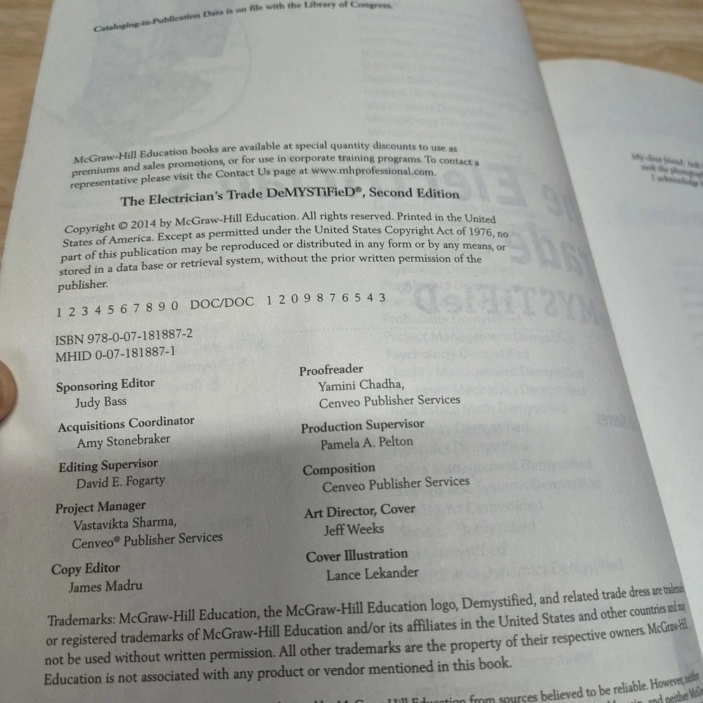 Electricians exam study guide and Trade demystified books school educate